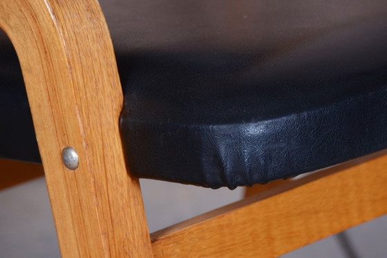 Set of Eight Restored Mid-Century Chairs, by Ludvik Volak, Maple, Czech, 1960s – Dining chairs, Wood, Skai (photo 5 of 20)