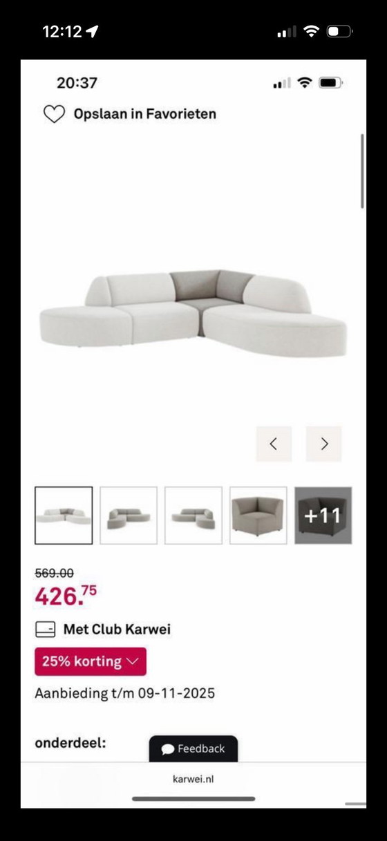 Image 1 of Divano angolare modulare color talpa Karwei "Lieve"