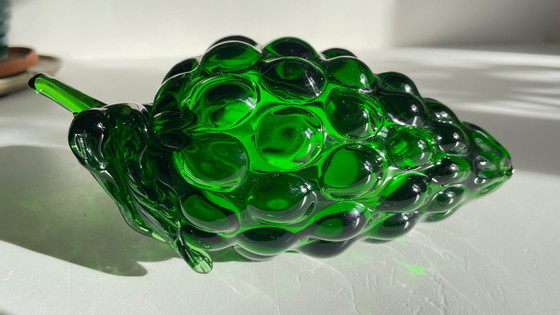 Image 1 of Vintage groene glazen druiventros