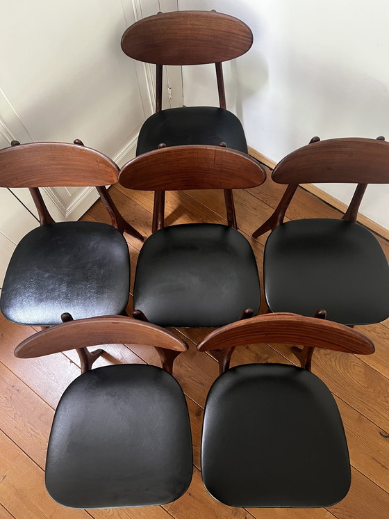 Image 1 of 6x Dining chairs by Louis van Teeffelen for WéBé