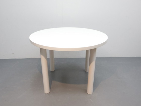 Table de salle à manger vintage / Formica métal / blanche / placage plastique – Tables de salle à manger (photo 3 of 5)
