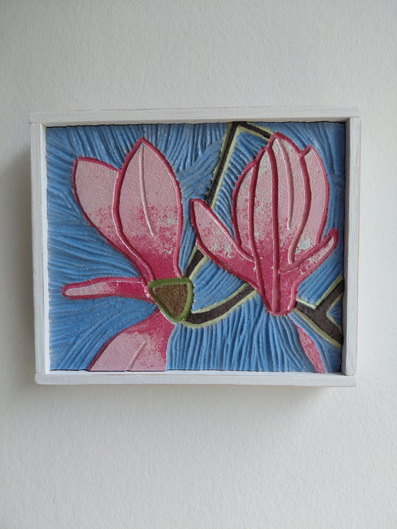 Image 1 of "Magnolia", cuadro en tres partes de Anneke Winterman