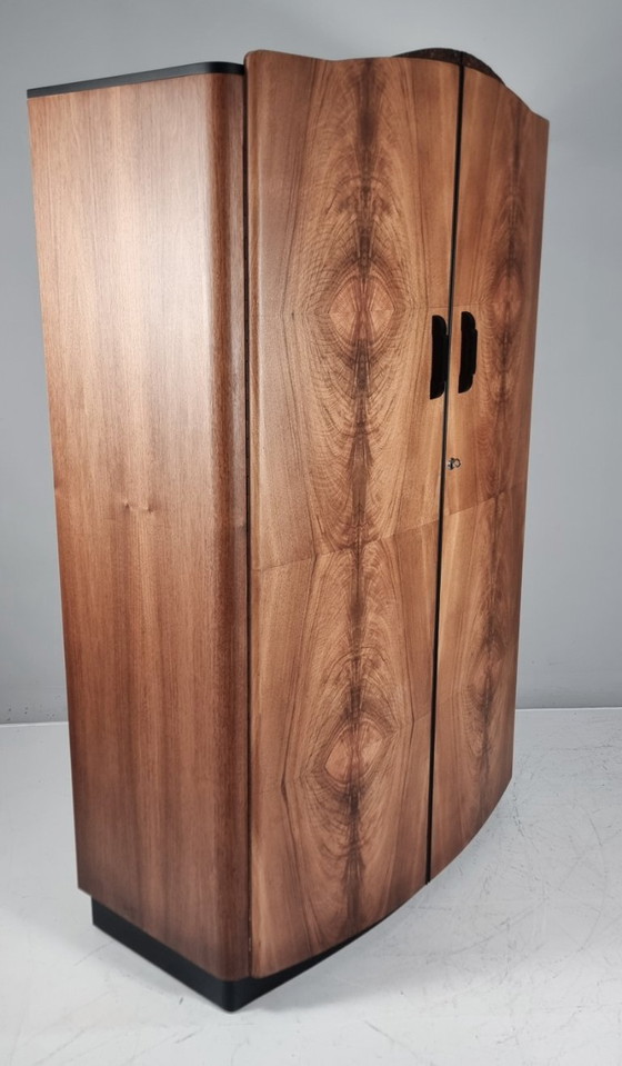 Image 1 of Art Deco Walnut Wardrobe by Jindrich Halabala, 1940s