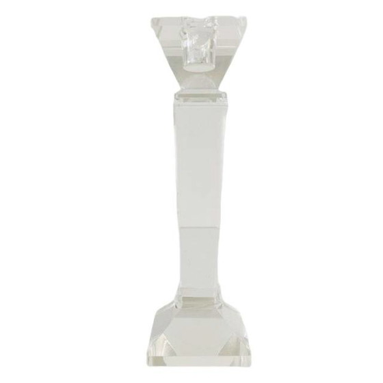 Image 1 of Vintage mid-century sleek candlestick crystal glass 1960s