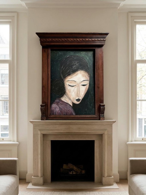 Painting with Wooden Frame