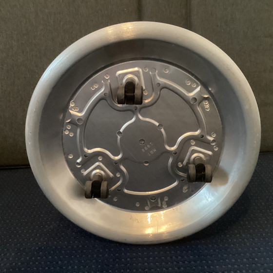 Image 1 of Maceta de acero inoxidable cepillado con ruedas ocultas