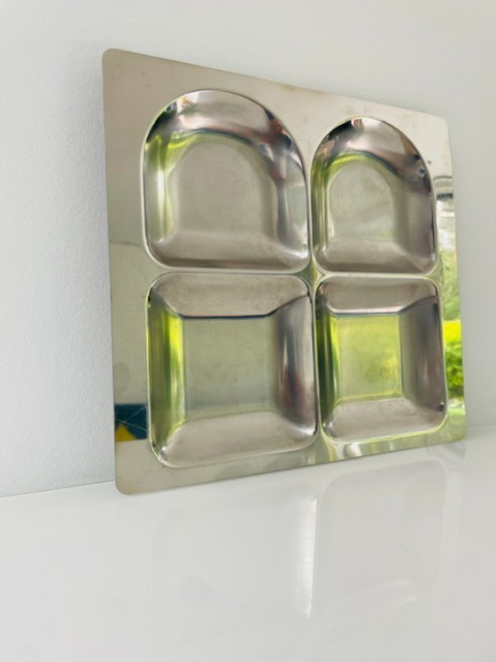 Image 1 of Stainless steel bowl with compartments – space age minimalism