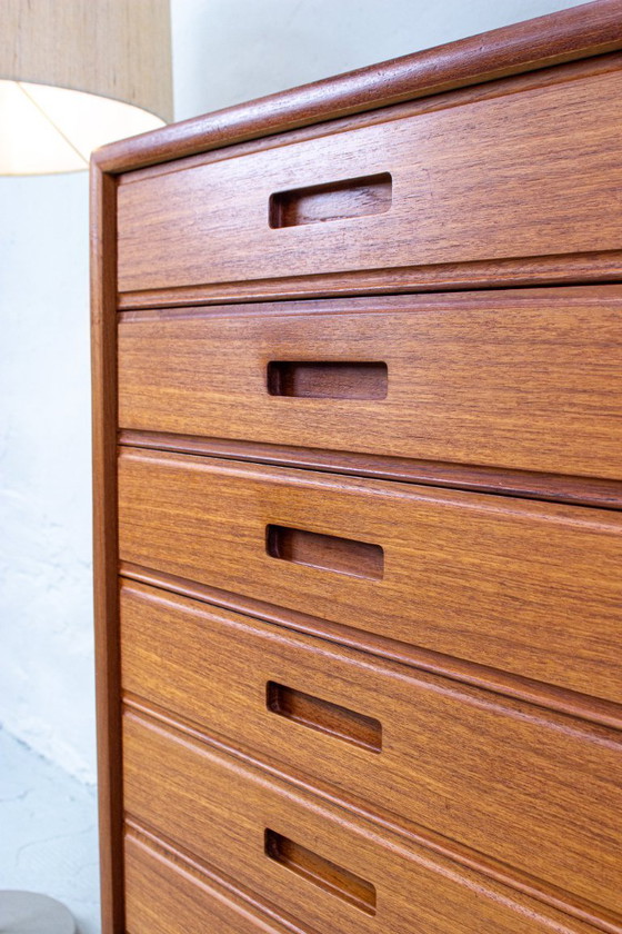 Image 1 of Vintage teak chest of drawers, sideboard, highboard, Danish style, 1960s
