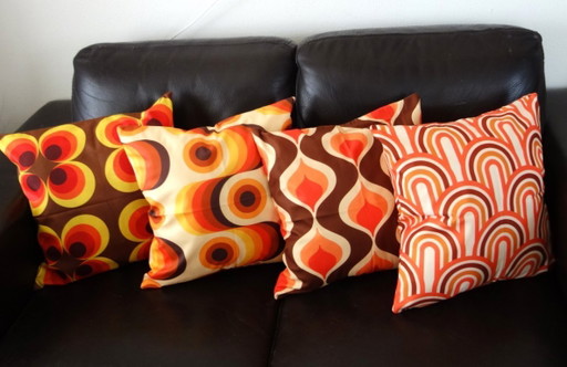 Set di 4 federe per cuscini in stile retrò Midcentury Groovy, 45 x 45 cm (imbottitura esclusa).