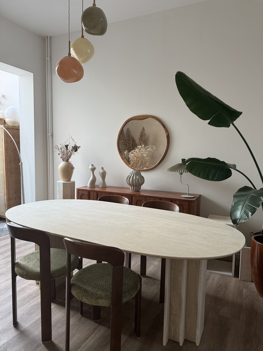 Travertine dining table
