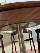 Walnut Dining Table with Stainless Steel Base, Truly Beautiful, Diameter 120 cm, Height 75 cm