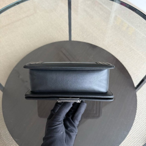 Image 1 of Chanel Boy Small - Small Galuchat Stingray Black Ruthenium Silver Hardware Series 18