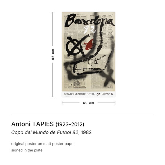 Image 1 of Antoni TAPIES Copa del Mundo de Futbol Affiche 1982