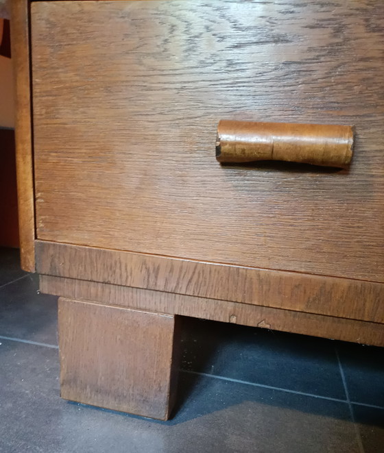 Image 1 of Chest of drawers with marble top and mirror