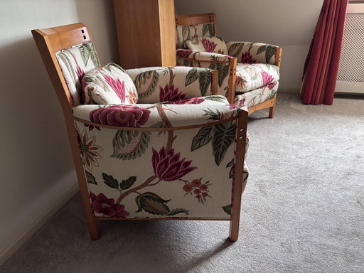 2 Giorgetti-Stühle – fauteuils, Textile, Wood