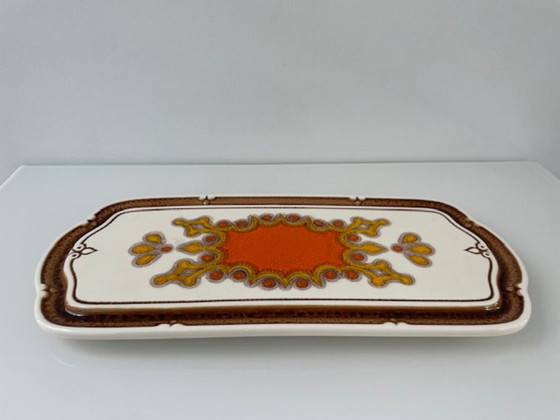 Vintage Jaren 70 Keramieken Schaal Oranje Bruin 36,5 Cm – Servies, Ceramic (photo 7 of 7)