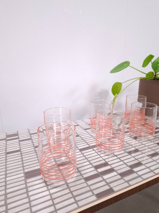 Image 1 of Set di bicchieri con strisce arancioni Jena Glas