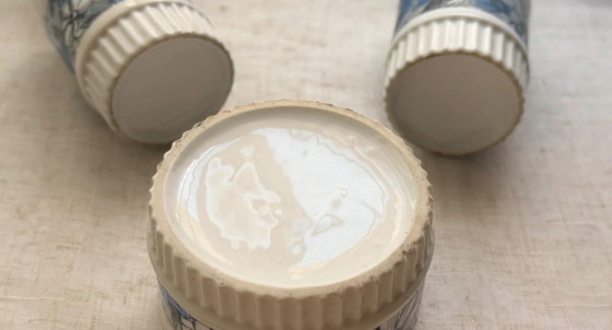 Image 1 of Floral ceramic vanity set, 1970s