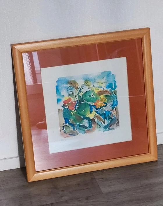 Image 1 of Lithograph "Flowers from Elsewhere" signed Vallois
