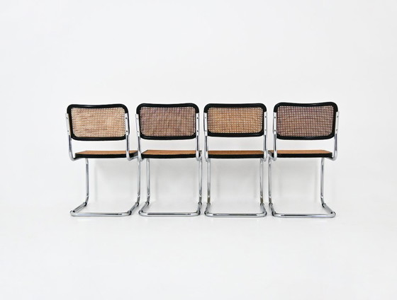 Image 1 of Eetkamerstoelen stijl B32 van Marcel Breuer, set van 4