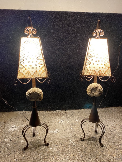 2 grandes lampes texanes en fer