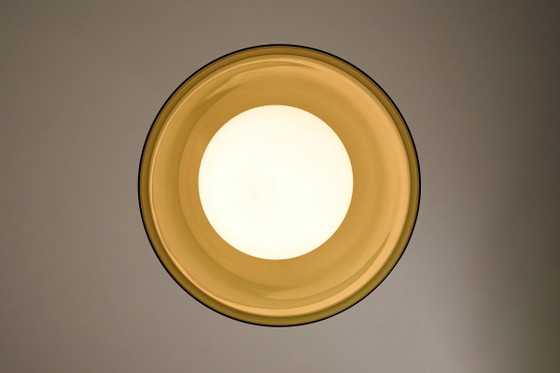 Space Age Blown Glass Pendant Lamp by Vistosi, Italy, 1970s, Ceiling lights, Aluminium (photo 12 of 12)