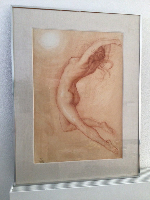 Lithographie d'un très beau nu signée