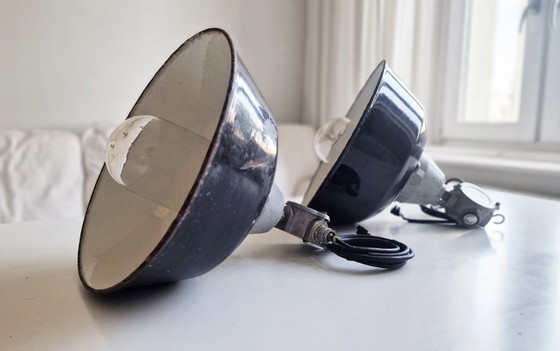 Image 1 of 2 lampade industriali originali - anni '50, design industriale