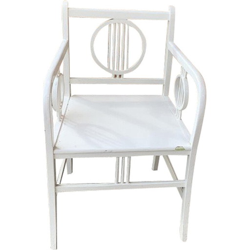 Art Deco vintage white painted chair, 1930s