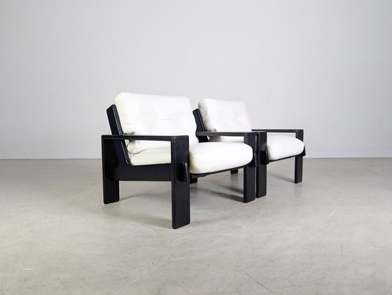 Image 1 of Set of 2 original armchairs Asko Finland Esko Pajamies leather armchair