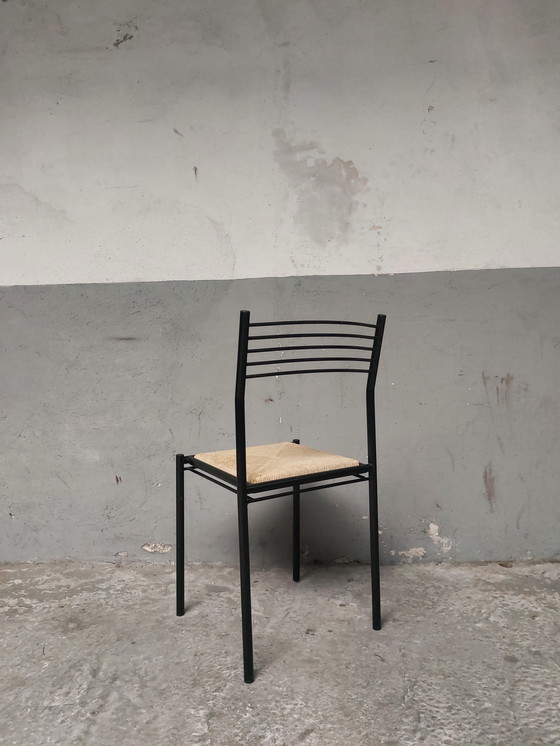 Image 1 of 4 x Sillas de mimbre y metal de los años 80