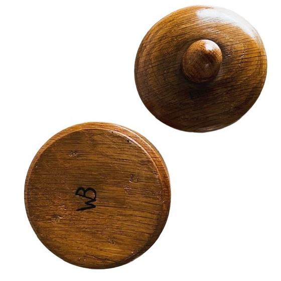 Image 1 of Vintage mid-century hand-turned teak wood pot 1960s