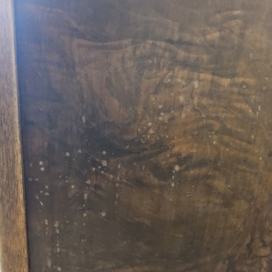 Image 1 of Bureau Art Déco ancien en bois avec bibliothèque et tiroirs d'archivage / bureau double face