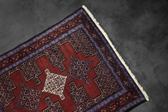 Image 1 of Vintage Hand-Woven Middle Eastern Oriental Senneh Rug, 1960s