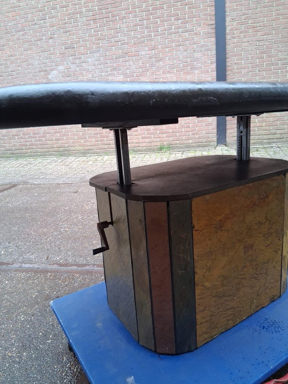 Image 1 of PAUL KINGMA, Brutalistische modulaire salontafel, steen & messing 1970s