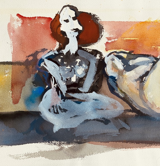 Image 1 of Marcus de Vestele abstract composition with 2 women circa 1975