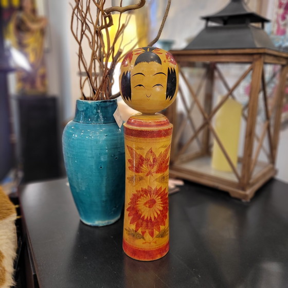 Image 1 of Traditionelle Kokeshi-Puppe, polychromes Holz, 40er Jahre – Japan