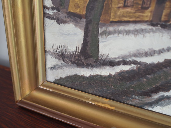 Image 1 of Peinture "The Winterscape", design scandinave, années 1960