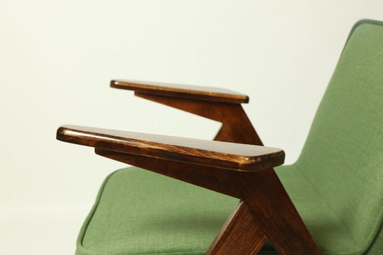 Image 1 of Paar vintage fauteuils groen Royal fluweel MCM ontwerp