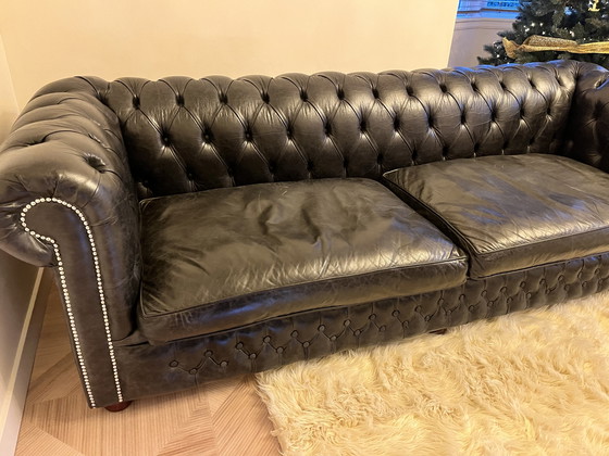 Image 1 of Chesterfield 4Seater Blackpool-Old Vintage Black - Custom Made