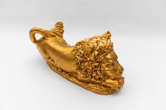 Image 1 of Vintage Italian Ceramic Handcrafted Lion Coffee Table, 1960s