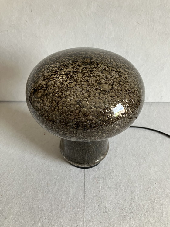Image 1 of Peil und Putzler Vintage Bubble Glass Mushroom Table Lamp Black