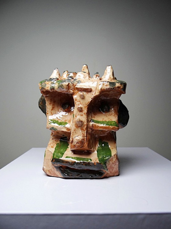 Image 1 of Modern anthropomorphic sculpture in glazed terracotta, vintage 1970s-2000s