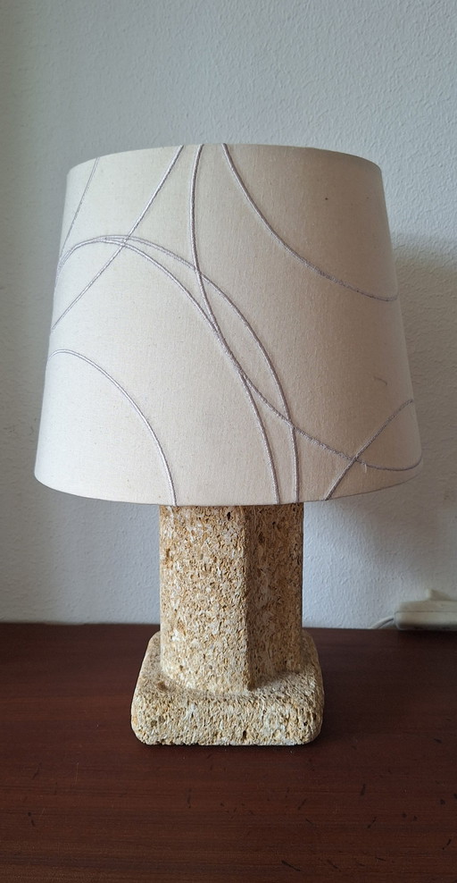 Table Lamp Lamp G. Esnault Sculpture Brutalist Stone Shape Gilles Paul Esnault
