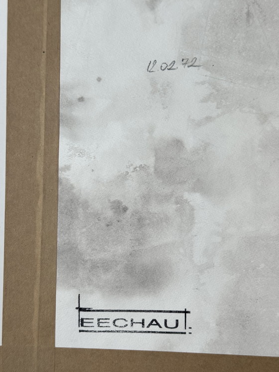 Image 1 of Eugène Eechaut (1928-2019) - inkt op papier, 1972