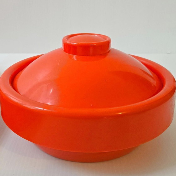 Image 1 of Grote vintage oranje plastic dienblad uit de jaren 70, Bismuth Creations Parijs jaren 70