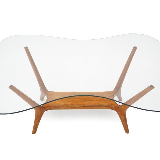 Image 1 of Italian Coffee Table in Wood and Glass, 1950s