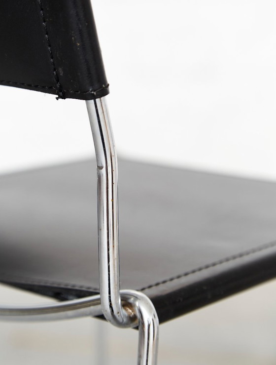 Image 1 of Leather Barstools by Giandomenico Belotti for Alias, 1980s, Set of 6