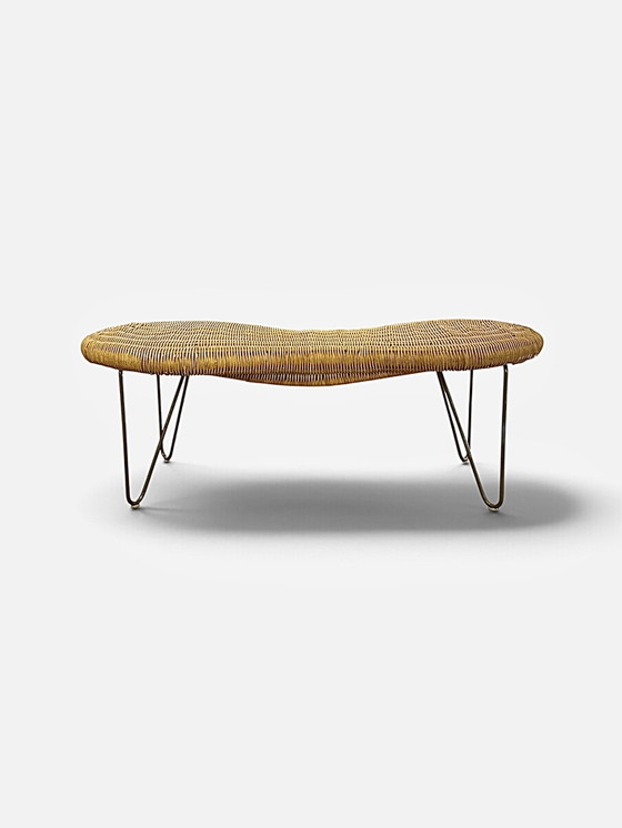 Panca in rattan “Peanut” vintage IKEA, Svezia 1990. – Panche, Metallo (photo 5 of 5)