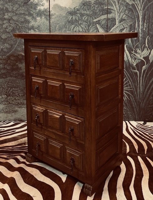 Image 1 of Spanish Oak Brutalist Cabinet Drawer Dresser